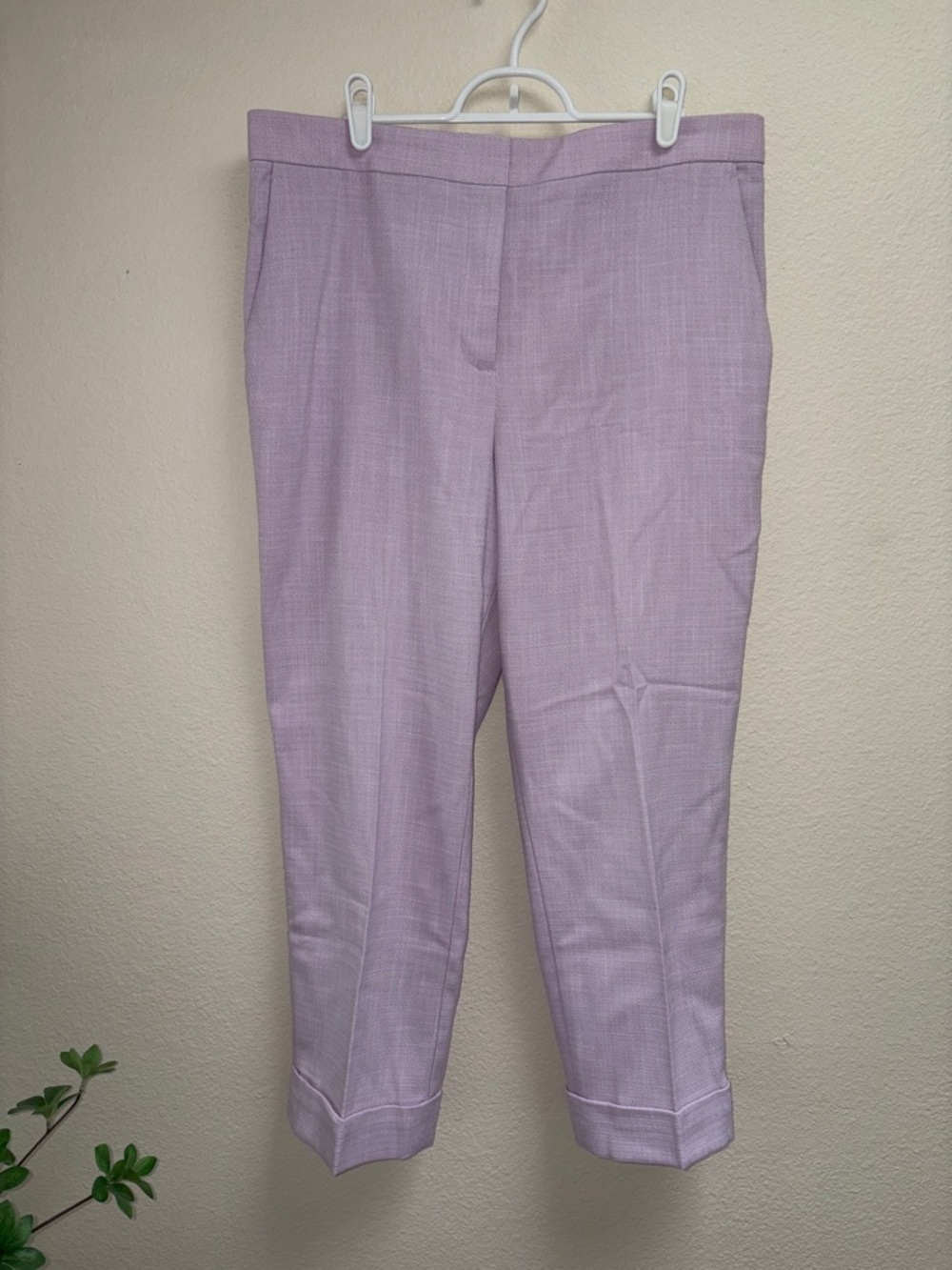 NWOT Ann Taylor Lavender Purple Cropped Woven Curvy Fit Dress Pants, Size 14P